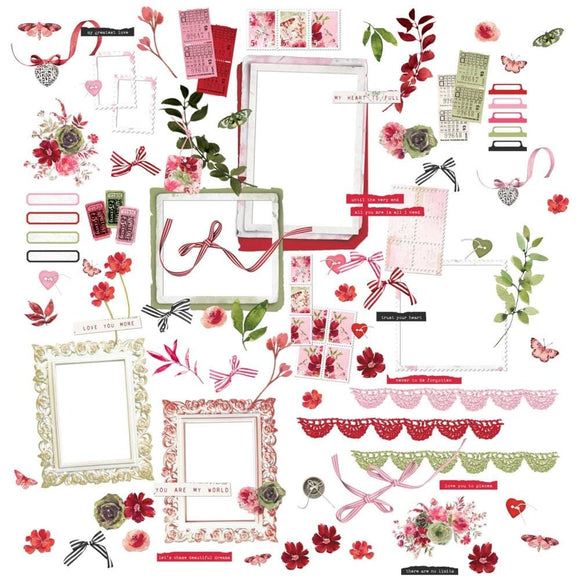 Scrapbooking  49 And Market  ARToptions Rouge Laser Cut Outs Elements Embellishments
