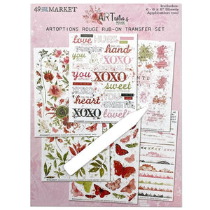 Scrapbooking  49 and Market ARToptions Rouge Rub-Ons 6"X8" 6/Sheets Embellishments
