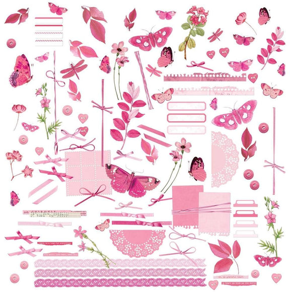 Scrapbooking  49 And Market Color Swatch: Blossom Laser Cut Outs Elements Embellishments