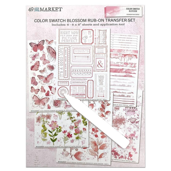 Scrapbooking  49 and Market Color Swatch: Blossom Rub-Ons 6