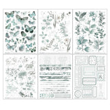 Scrapbooking  49 and Market Color Swatch: Eucalyptus Rub-Ons 6"X8" 6/Sheets Embellishments