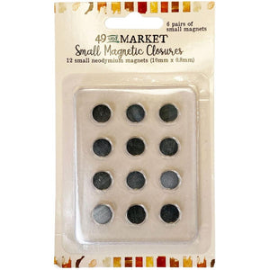 Scrapbooking  49 And Market Foundations Magnetic Closures 12/Pkg Small - 10mm X 0.8mm Embellishments
