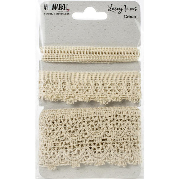 Scrapbooking  49 And Market Lacey Trims - Cream Embellishments