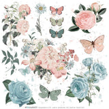 Scrapbooking  49 and Market Vintage Artistry Tranquility Rub-Ons 12"X12" 1/Sheet Embellishments