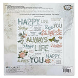 Scrapbooking  49 and Market Vintage Artistry Tranquility Rub-Ons 12"X12" 1/Sheet Sentiments Embellishments