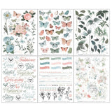 Scrapbooking  49 and Market Vintage Artistry Tranquility Rub-Ons 6"X8" 6/Sheets Embellishments