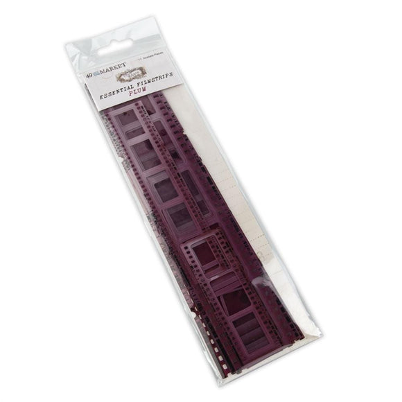 Scrapbooking  49 And Market Vintage Bits Essential Filmstrips Plum Embellishments