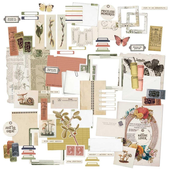 Scrapbooking  49 and Market Curators Meadow Ephemera Bits 78pk Ephemera