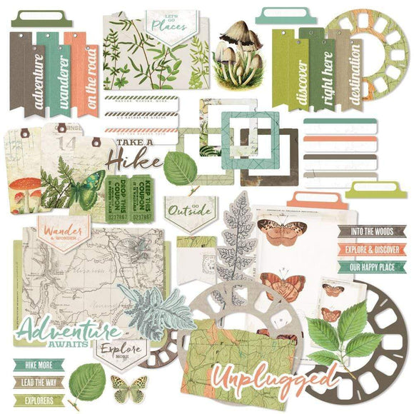 Scrapbooking  Vintage Artistry Hike More Ephemera Bits 66pk Ephemera