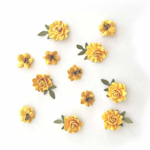 Scrapbooking  49 And Market Florets Paper Flowers - Amber Flowers