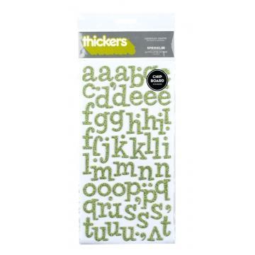 Scrapbooking  AC Glitter Chipboard Sprinkles Cucumber Alphas