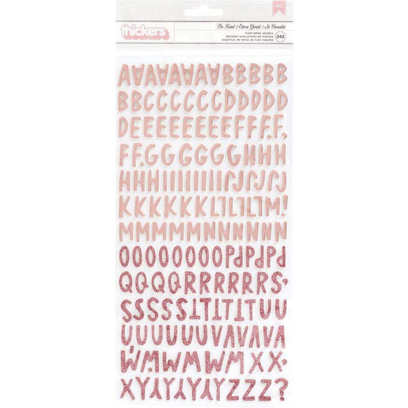 Scrapbooking  Amy Tan Stay Sweet Thickers Stickers 342/Pkg Be Kind Alpha/Blush Foam Alphas