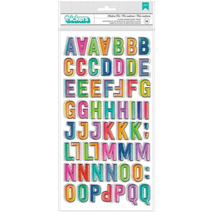 Scrapbooking  Vicki Boutin Color Study Thickers Stickers 116/Pkg Modern Art Alphabet/Chipboard Alphas