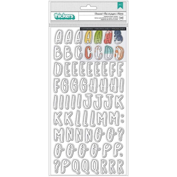 Scrapbooking  Vicki Boutin Fernwood Thickers Stickers 149/Pkg Alpha/Paintable Chipboard Alphas