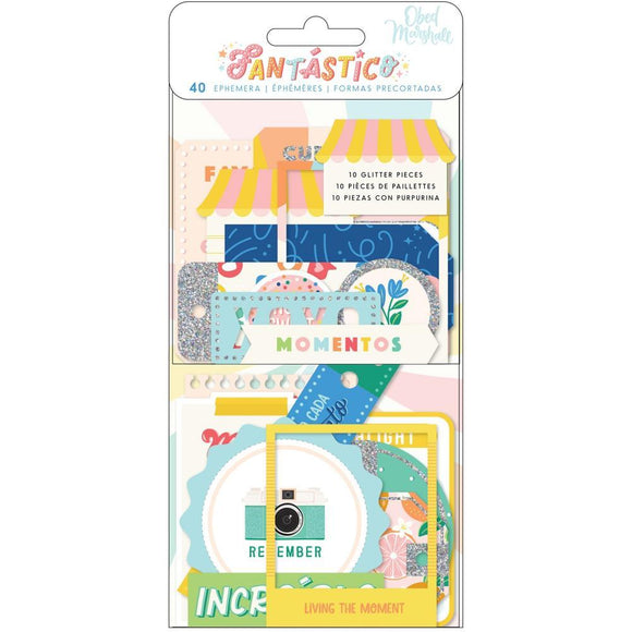 Scrapbooking  Odeb Marshall Fantastico Ephemera Cardstock Die-Cuts Icon & Title W/Silver Accents Ephemera