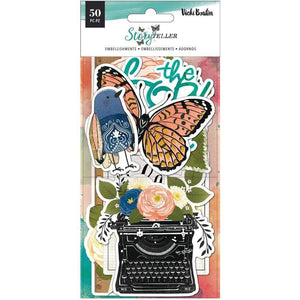 Scrapbooking  Vicki Boutin Storyteller Ephemera Cardstock Die-Cuts Icon & Title 50pk Ephemera