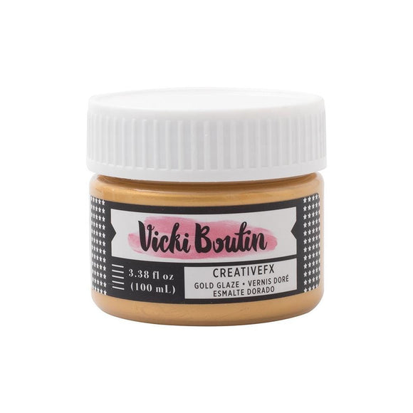 Scrapbooking  Vicki Boutin Mixed Media Creative FX Glaze 3.38oz Gold mixed media