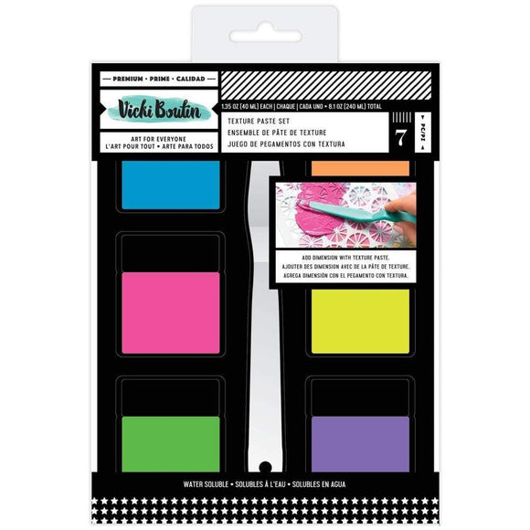 Scrapbooking  Vicki Boutin Mixed Media Texture Paste Set (6) Colors & (1) Palette Knife Paint