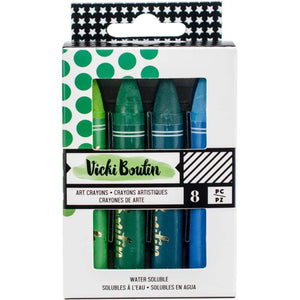 Scrapbooking  Vicki Boutin Mixed Media Oil Pastel Art Crayons 8/Pkg #2 - Cool Paper 12"x12"