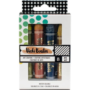 Scrapbooking  Vicki Boutin Mixed Media Oil Pastel Art Crayons 8/Pkg #3 - Neutral Paper 12"x12"
