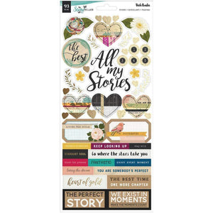 Scrapbooking  Vicki Boutin Storyteller Cardstock Stickers 6"X12" 93/Pkg Accents & Phrases Paper 12"x12"
