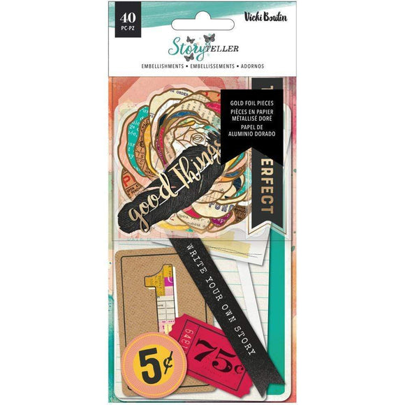Scrapbooking  Vicki Boutin Storyteller Ephemera Cardstock Die-Cuts Journaling 40pk Paper 12
