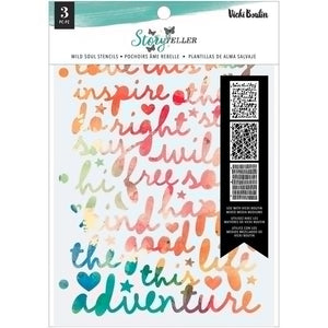 Scrapbooking  Vicki Boutin Storyteller Stencils 3/Pkg Wild Soul Paper 12"x12"