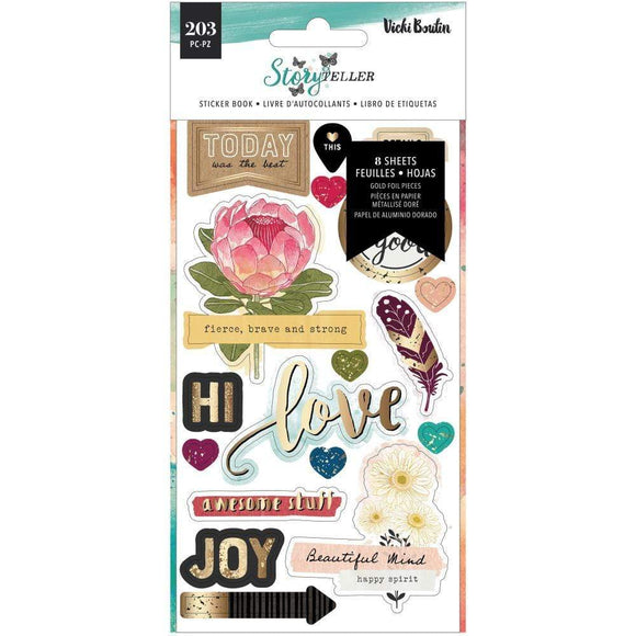 Scrapbooking  Vicki Boutin Storyteller Sticker Book Icon, Phrase & Letters Paper 12