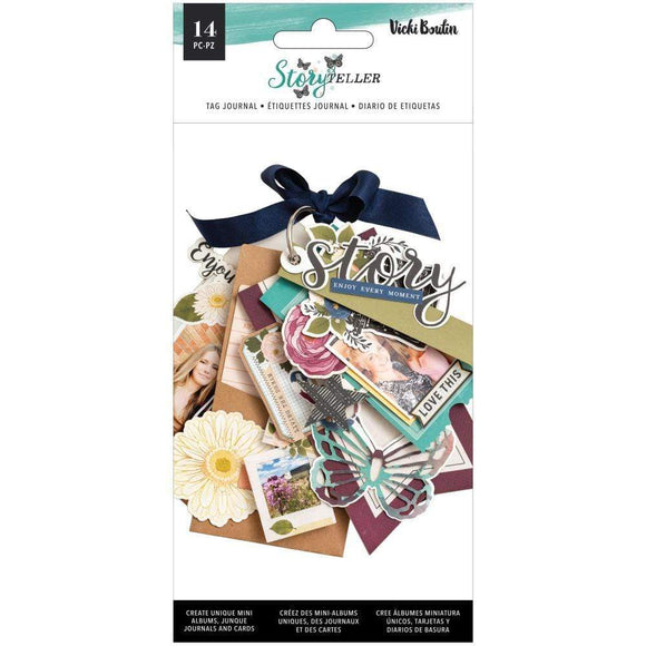 Scrapbooking  Vicki Boutin Storyteller Tags & Journaling Pieces W/Iridescent Glitter Accents Paper 12