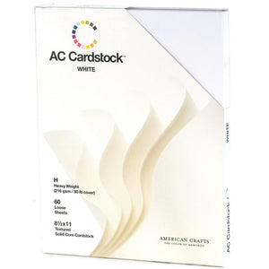 Scrapbooking  American Crafts Textured Cardstock Pack 8.5"X11" 60/Pkg Solid White Paper Collections 12x12