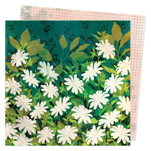 Scrapbooking  Vicki Boutin Fernwood Double-Sided Cardstock 12"X12" - Field of Daisies Scrapbooking Paper