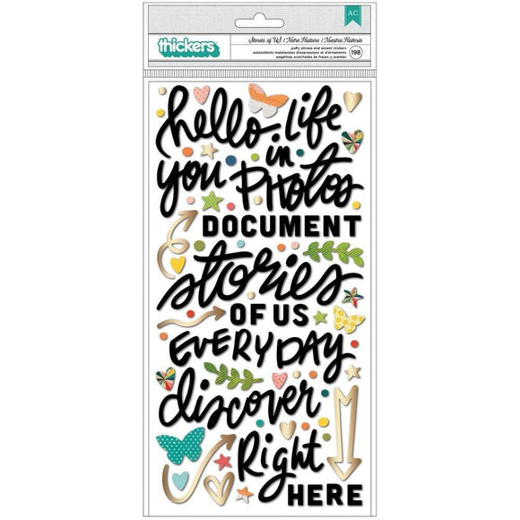 Scrapbooking  Vicki Boutin Fernwood Thickers Stickers 198/Pkg Story Of Us Phrase/Puffy Scrapbooking & Stamping Kits