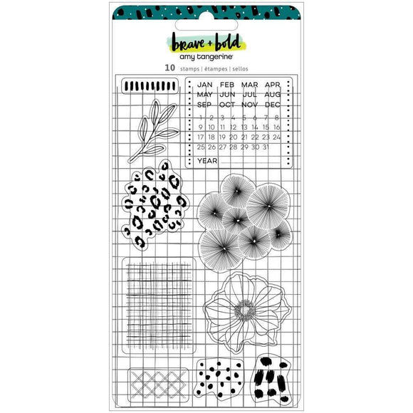 Scrapbooking  Amy Tan Brave & Bold Acrylic Stamps 10/Pkg stamps