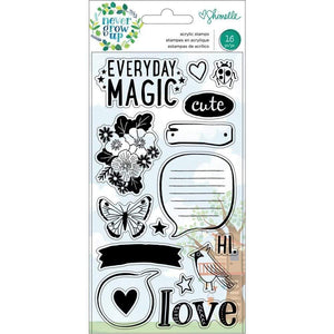 Scrapbooking  Shimelle Never Grow Up Acrylic Stamps 16/Pkg stamps