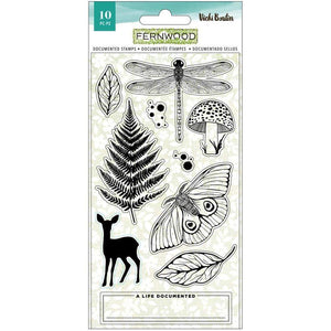 Scrapbooking  Vicki Boutin Fernwood Acrylic Stamps 10/Pkg Documented stamps