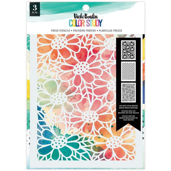 Scrapbooking  Vicki Boutin Color Study Stencils 3/Pkg Fresh Stencil