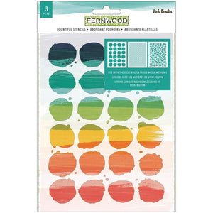 Scrapbooking  Vicki Boutin Fernwood Stencils 3/Pkg Bountiful Stencil