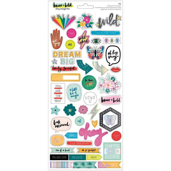 Scrapbooking  Amy Tan Brave & Bold Cardstock Stickers 93/Pkg W/Foil Accents stickers