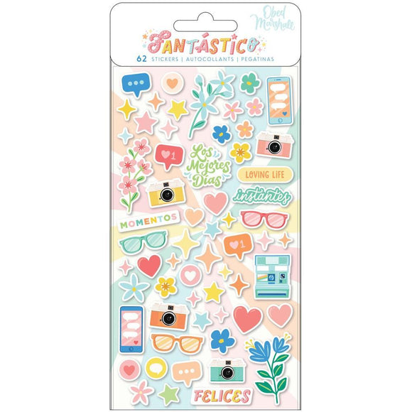 Scrapbooking  Odeb Marshall Fantastico Mini Puffy Stickers 62/Pkg Icon stickers