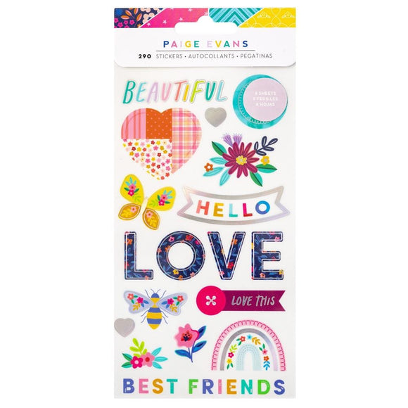 Scrapbooking  Paige Evans Blooming Wild Sticker Book W/Holographic Foil Accents stickers