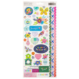 Scrapbooking  Paige Evans Blooming Wild Stickers 6"X12" Sheet 82/Pkg W/Holographic Foil Accents stickers