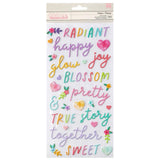 Scrapbooking  Paige Evans Blooming Wild Thickers Stickers 49/Pkg Radiant Phrase/Foam & Cardstock stickers