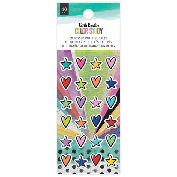 Scrapbooking  Vicki Boutin Color Study Embossed Puffy Stickers 48/Pkg stickers