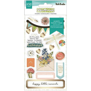 Scrapbooking  Vicki Boutin Fernwood Sticker Book W/Gold Foil 152/Pkg stickers