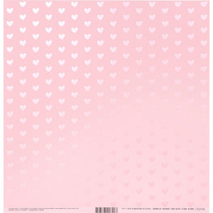Scrapbooking  Bazzill Foiled Pattern Cardstock 12"X12" Heart W/Pink Pearl, Cotton Candy Cardstock