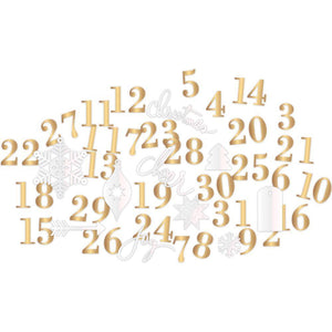 Scrapbooking  Project Life Gold & Pearl Foil Countdown Kit 63/Pkg Oh What Fun Number & Shape Die-Cuts Embellishments