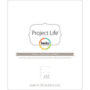 Scrapbooking  Project Life Photo Pocket Pages 6"X8" 12/Pkg Design 2 page protectors