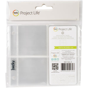 Scrapbooking  Project Life Ring Photo Sleeves 4"X4" 10/Pkg Four 2"X2" Pockets page protectors
