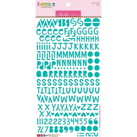 Scrapbooking  Bella Besties Florence Alphabet Stickers - Gulf Alphas