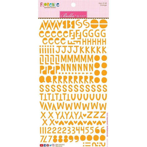 Scrapbooking  Bella Besties Florence Alphabet Stickers - Orange Alphas